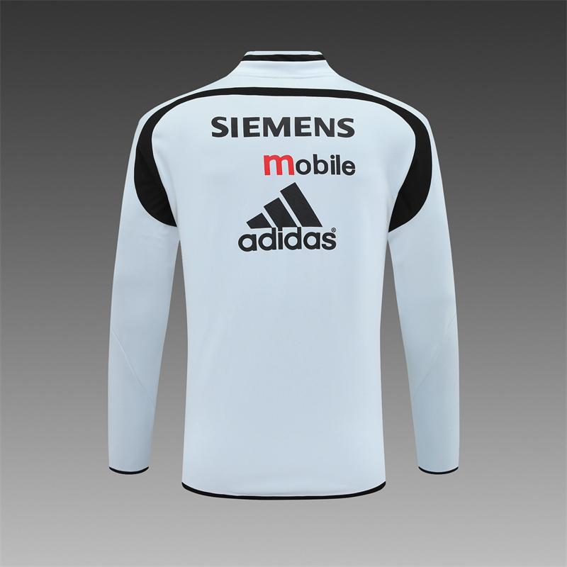 Retro 04/05 Real Madrid Light Grey Half Zipper Jacket