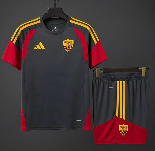26/27 AS Roma Dark Grey/Red/Yellow Training Jersey+Shorts