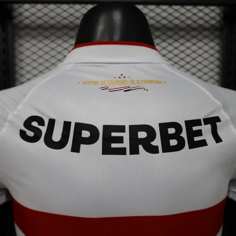 Player Version 26/27  São Paulo FC White with Red and Black Horizontal Stripes Jersey