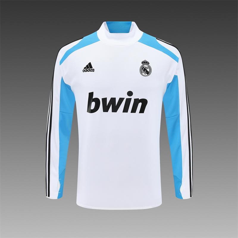 Retro 12/13 Real Madrid White/Blue Half Zipper Jacket