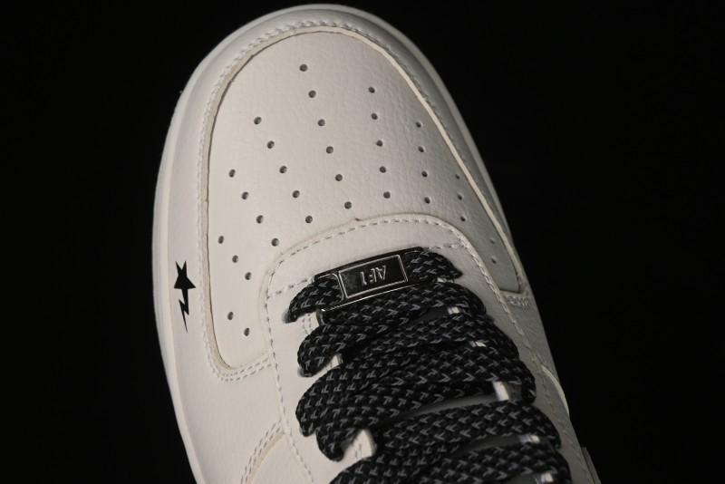 Nike Air Force 1 '07 Low Bape Collaboration - Black Beige Starry Sky Low Top Casual Sneakers - FG6688-103