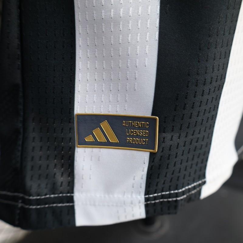Player Version 26/27 Juventus Black & White Stripe Gold Detail Home Jersey