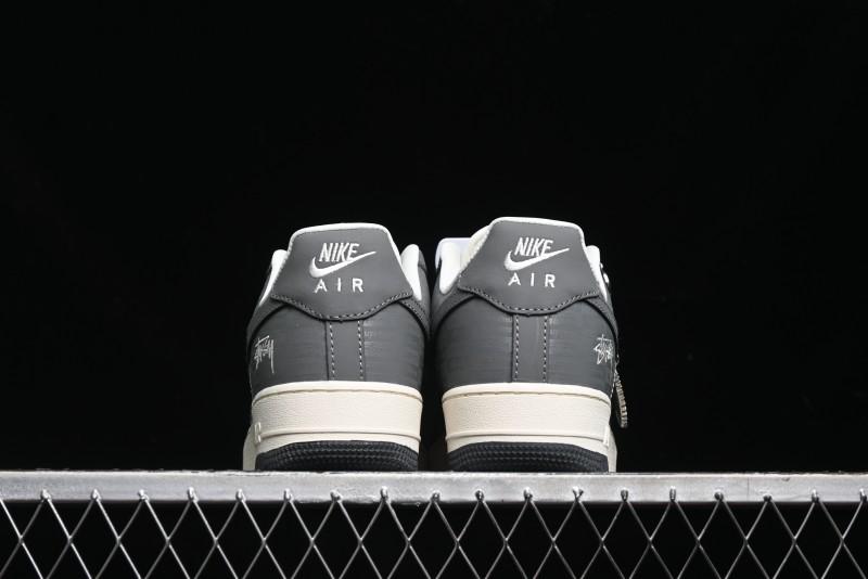 Nike Air Force 1 '07 Low Stussy Collaboration - Light Bone Shadow Low-Top Casual Sneakers - DF0180-008