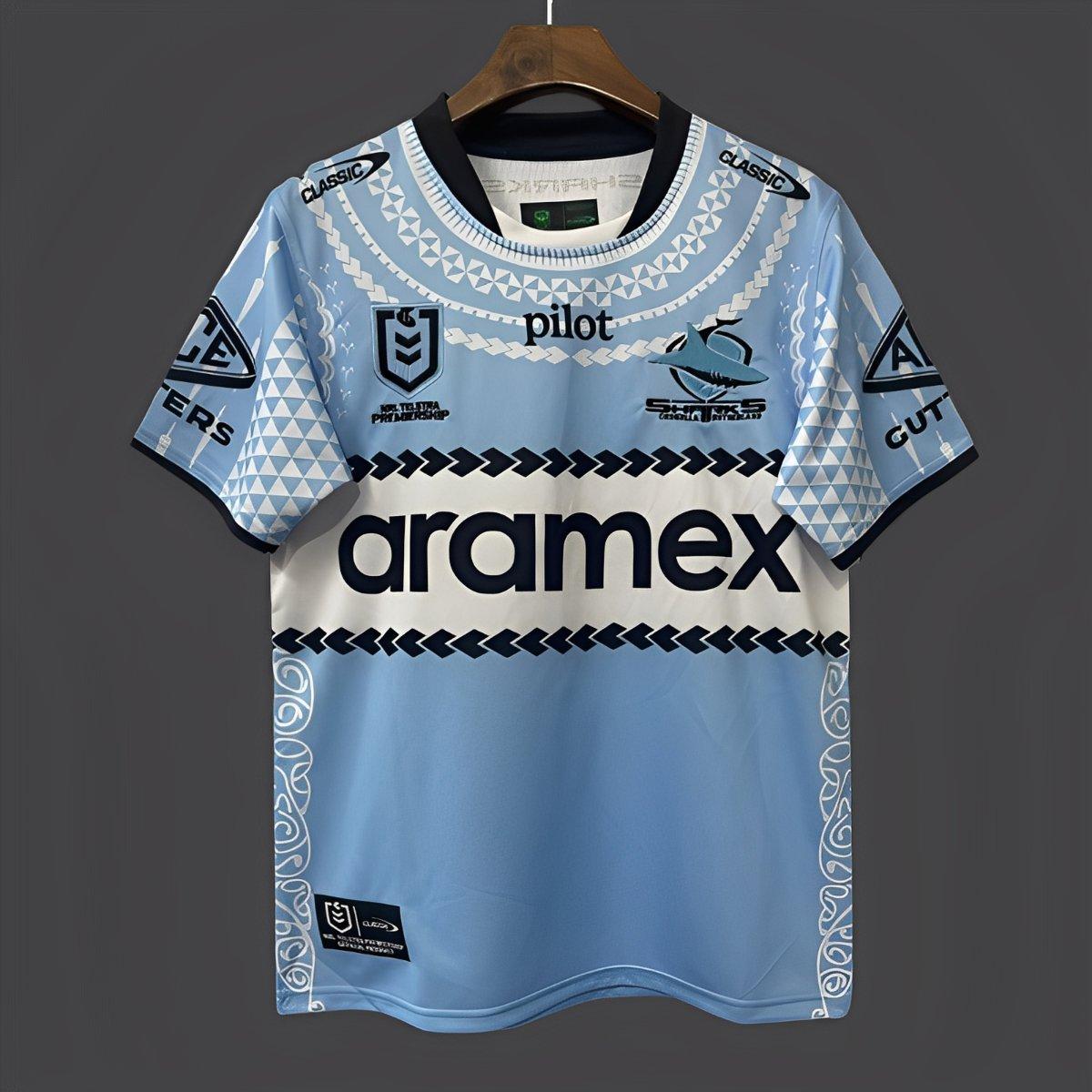 25/26 Cronulla-Sutherland Sharks Sky Blue with Indigenous Heritage Jersey