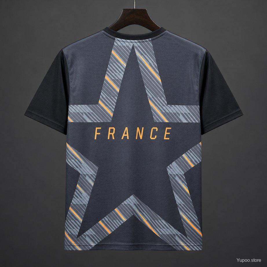 2026 France World Cup Premium Goalkeeper T-Shirt- Black/Orange