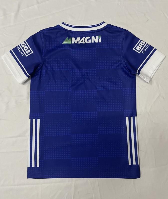 25/26 Kids Laois GAA Blue with White Hoop and Dot Pattern Home Jersey