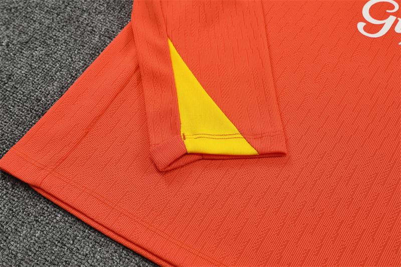 Player Version 25/26 Brazil Orange Half Zipper Jacket+Long Pants