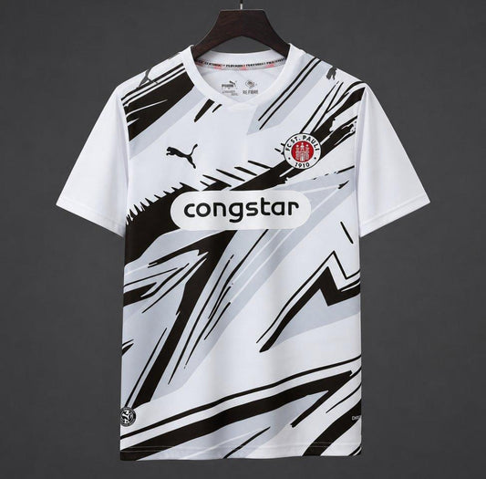 26/27 FC St. Pauli White with Black Graphic Away Jersey
