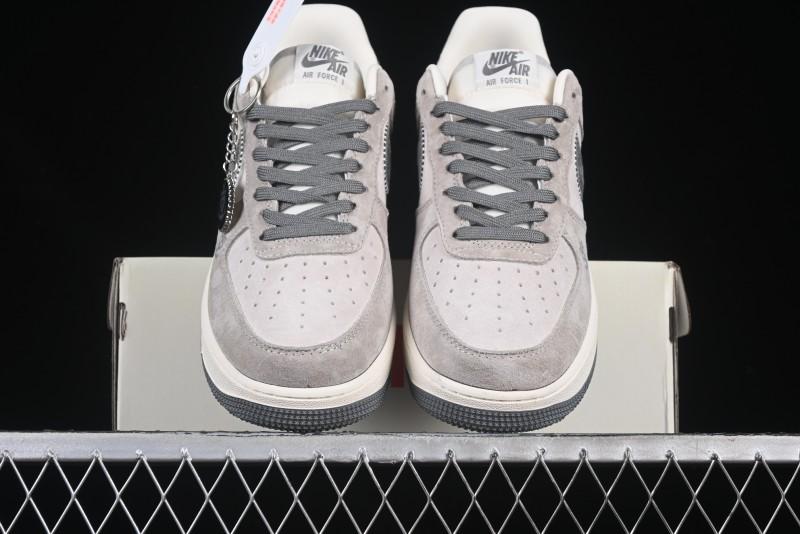 Nike Air Force 1 '07 Low Violent Bear Collaboration Grey Embroidered Swoosh Low-Top Casual Sneakers - KK1988-047