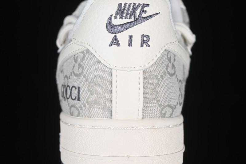 Nike Air Force 1 '07 Low Gucci Collaboration Smoke Gray Drawstring Casual Sneakers - SJ1198-105
