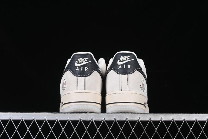 Nike Air Force 1 '07 Low Moncler Collaboration - Black Lychee Grain Pigskin Low-Top Casual Sneakers - CH6336-514
