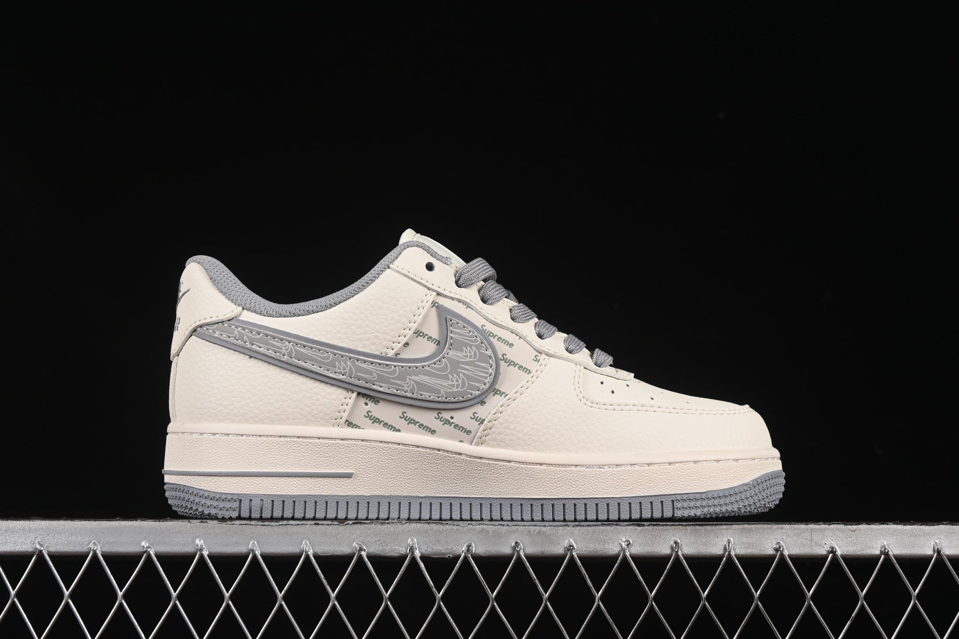 Nike Air Force 1 '07 Low Supreme Collaboration Beige Multi-Swoosh Casual Sneakers - XX3168-147