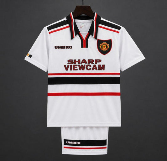 Retro Kids 98/99 Manchester United White Away Jersey