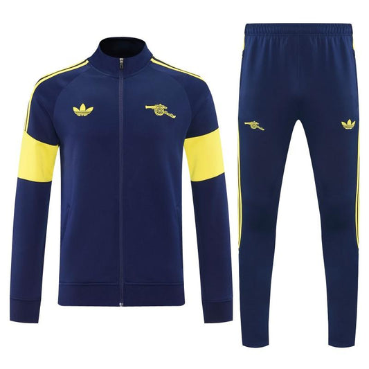 26/27 Arsenal Navy Blue & Yellow Full Zipper Jacket Tracksuit + Long Pants