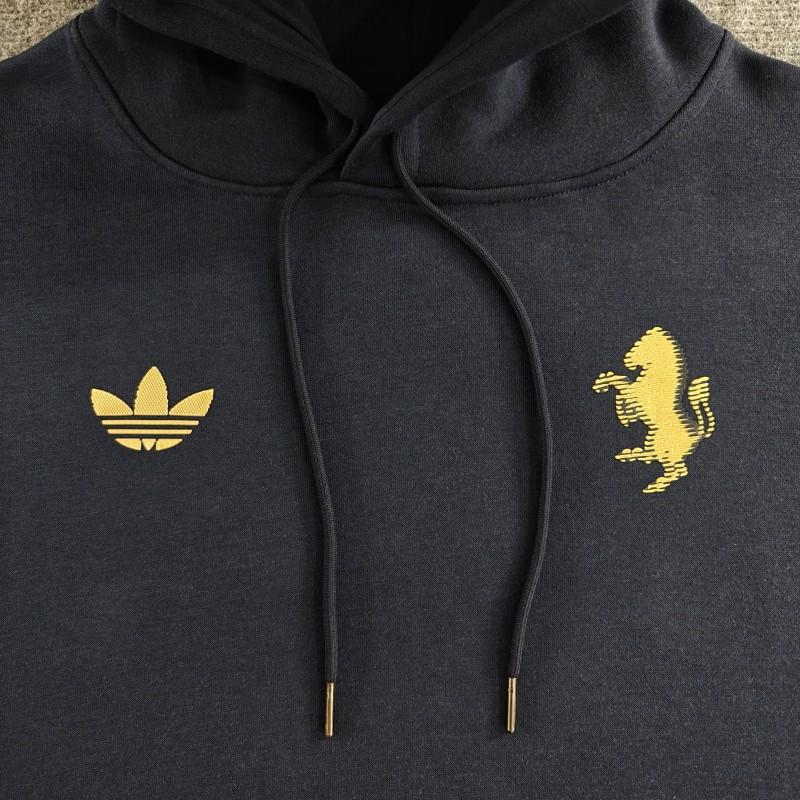 2024 Juventus Black/Navy/Grey/Beige/White Hoodie With Golden Badge