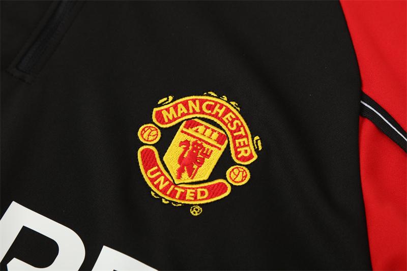 Retro 98/99 Manchester United Black Half Zipper Jacket