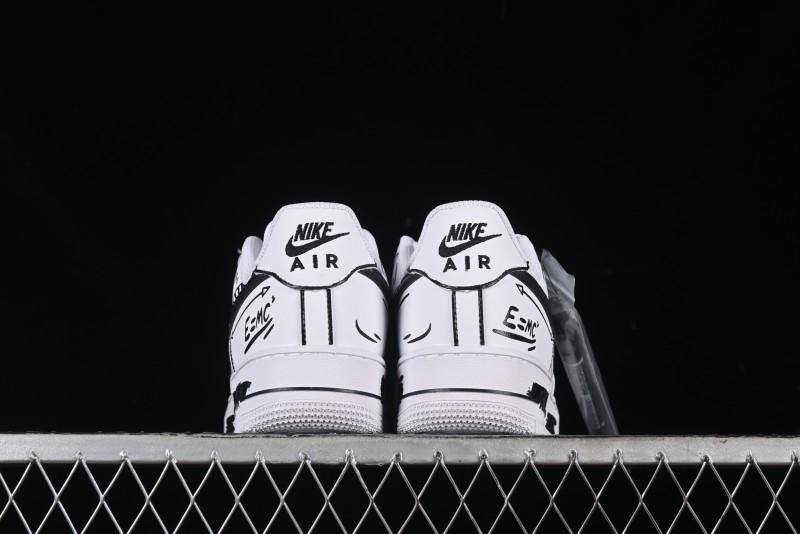 Nike Air Force 1 '07 Low Custom Casual Sneakers with Black and White Manga-Style Hand-Drawn Function Formulas - CT7724-111