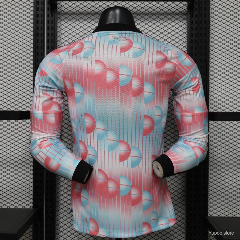Player Version 26/27 Belgium Frozen Blue & Pink  Away Long Sleeve Jersey