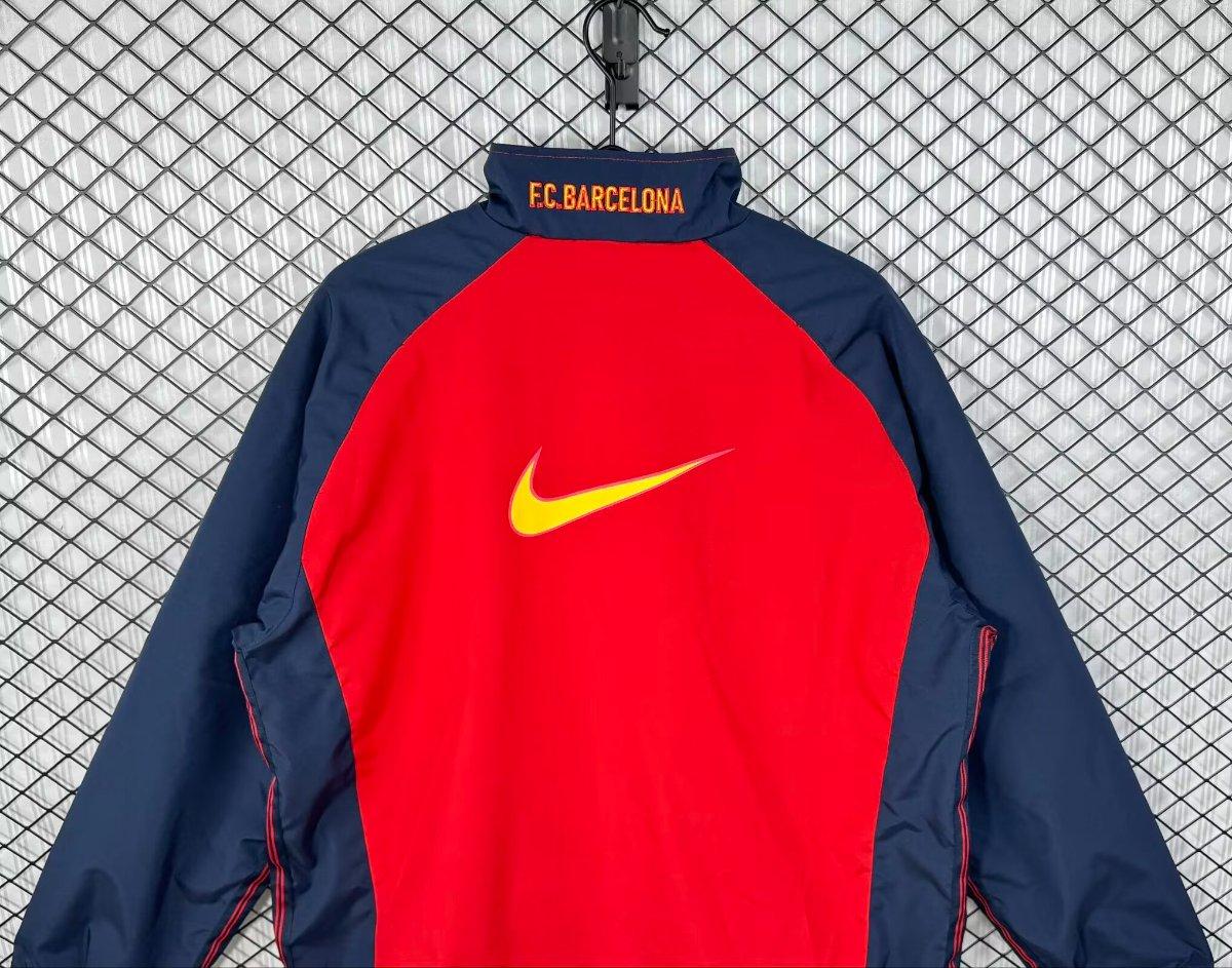 Retro 98/00 Barcelona Home Red Full Zipper Windbreaker