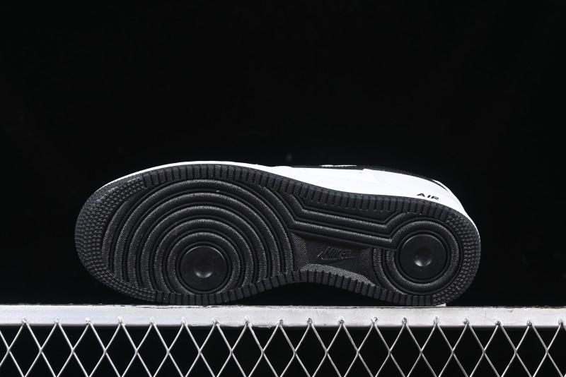 Nike Air Force 1 '07 Low White Black Swoosh Casual Sneakers - 315122-103