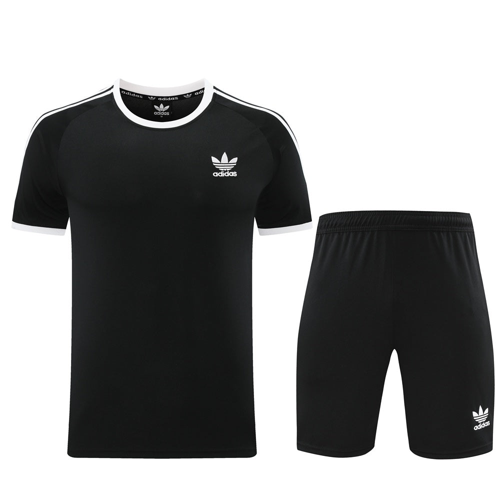 AD07 black shorts suit S-2XL