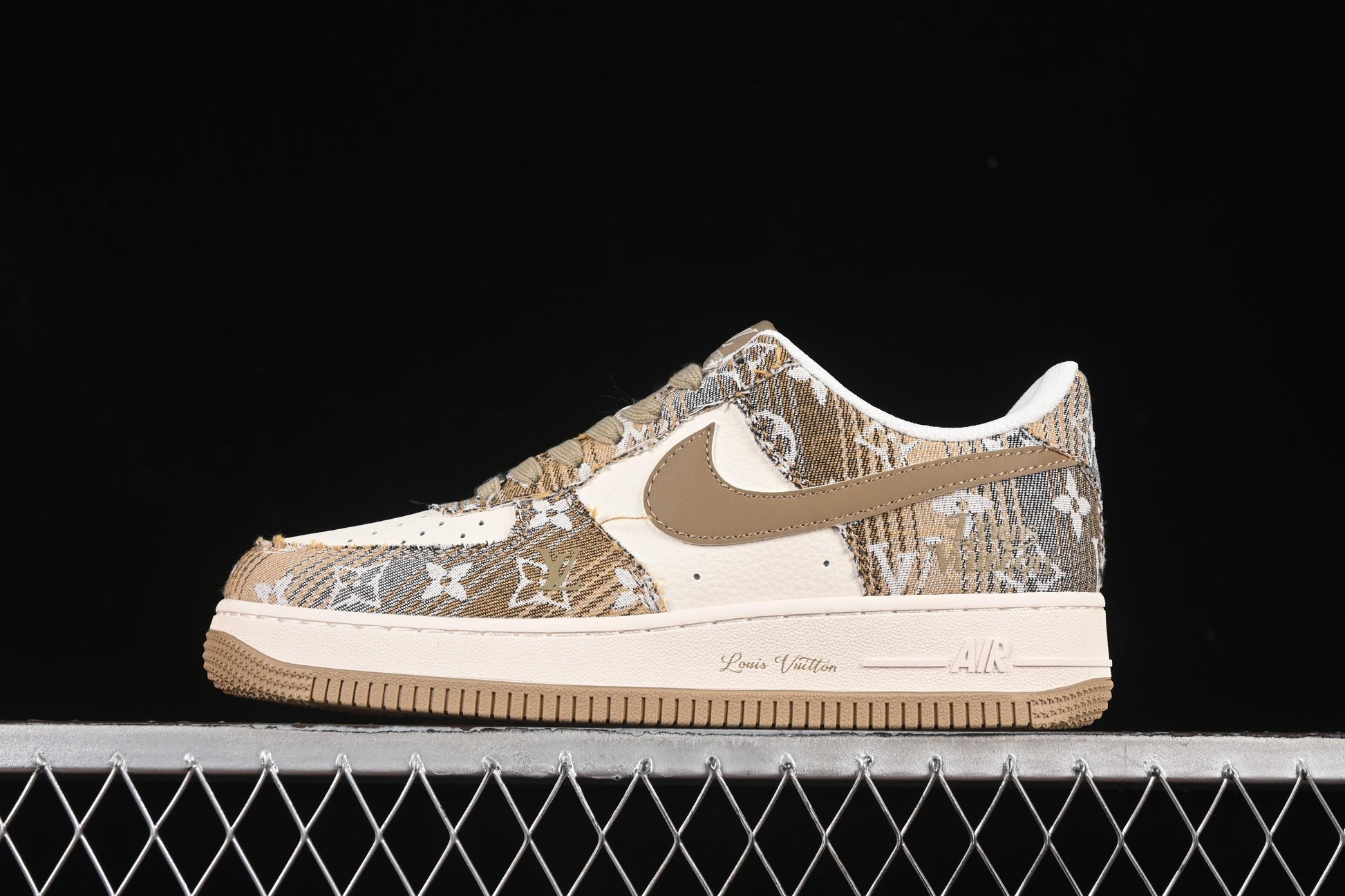 Nike Air Force 1'07 Low LV Collaboration Khaki Print Denim Casual Sneakers - XS1958-582