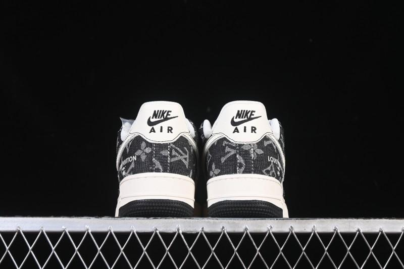 Nike Air Force 1 '07 Low LV Collaboration Denim Beige Black Stitching Casual Sneakers - MZ9588-815