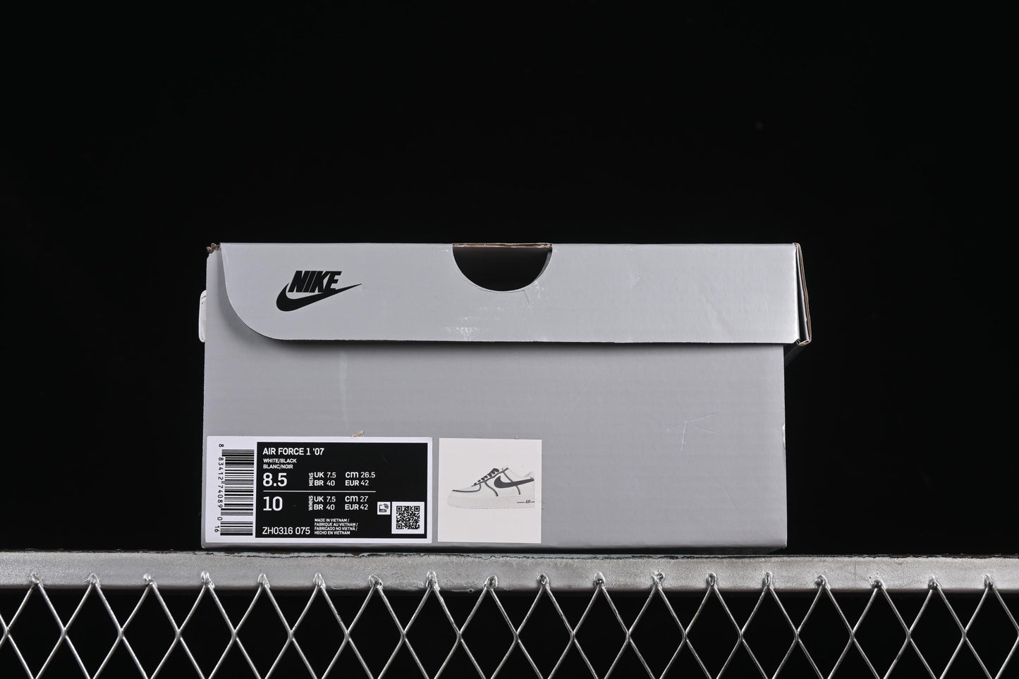Nike Air Force 1'07 Low Casual Sneakers with Black Border, Green Swoosh & Gold Embroidery - ZH0316-075