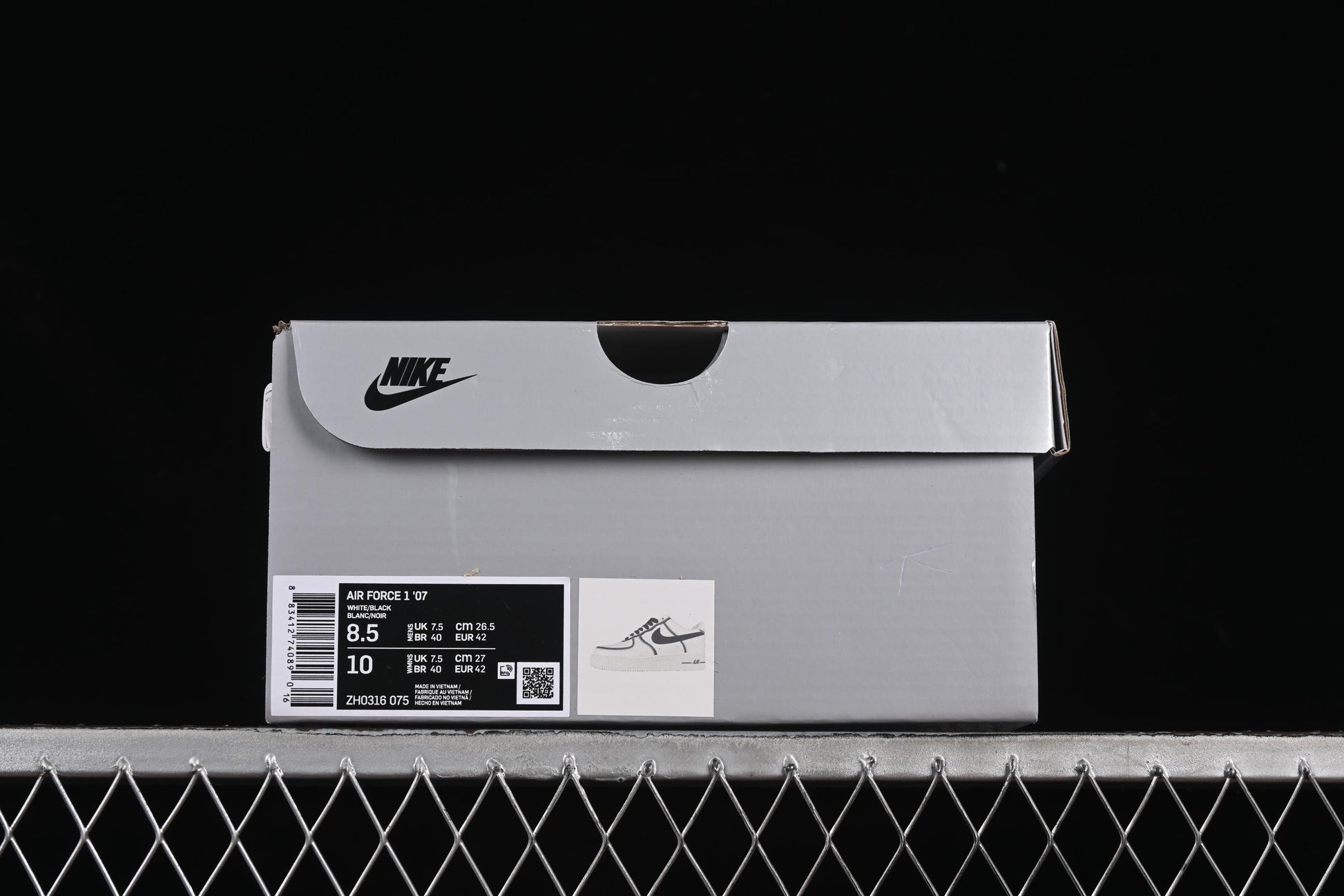 Nike Air Force 1'07 Low Casual Sneakers with Black Border, Green Swoosh & Gold Embroidery - ZH0316-075