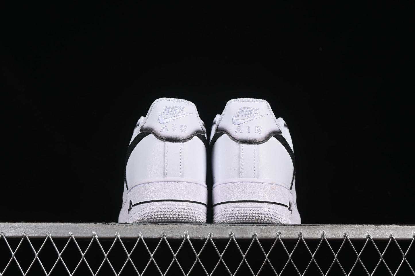 Nike Air Force 1'07 Low Casual Sneakers with Black Border, Green Swoosh & Gold Embroidery - ZH0316-075