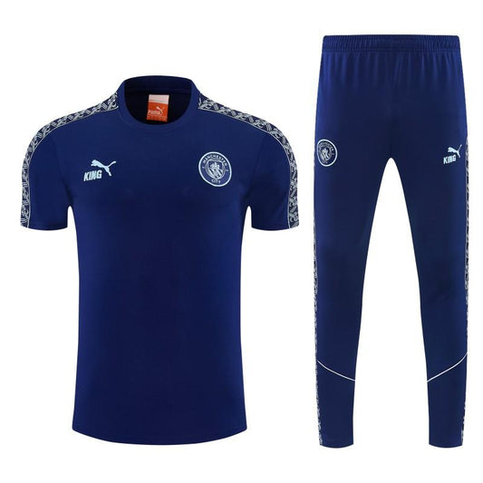 26/27 Manchester City Navy Blue  Short Sleeve Tracksuit + Long Pants