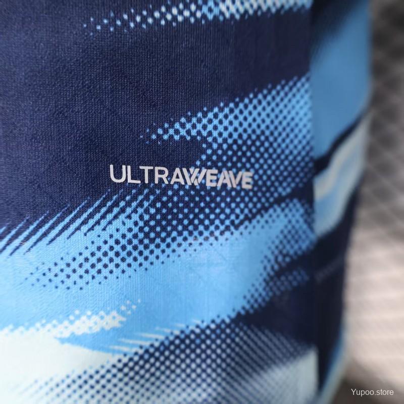Player Version 25/26 Olympique de Marseille Blue with Gradient Wave Pattern Jersey