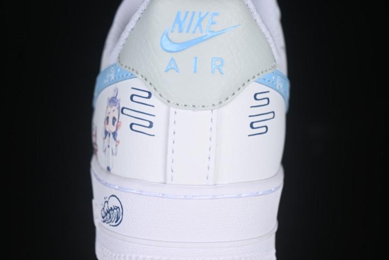 Nike Air Force 1 '07 Low Casual Sneakers with Erciyuan Hand-Painted Graffiti Lingzhu Aobing Design - HF0022-010