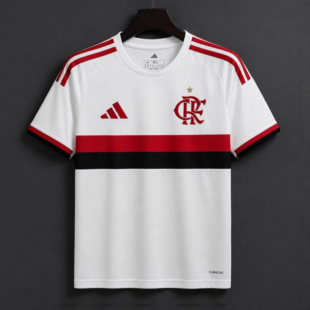 25/26 Flamengo 2025/26 Away White/Red/Black Jersey