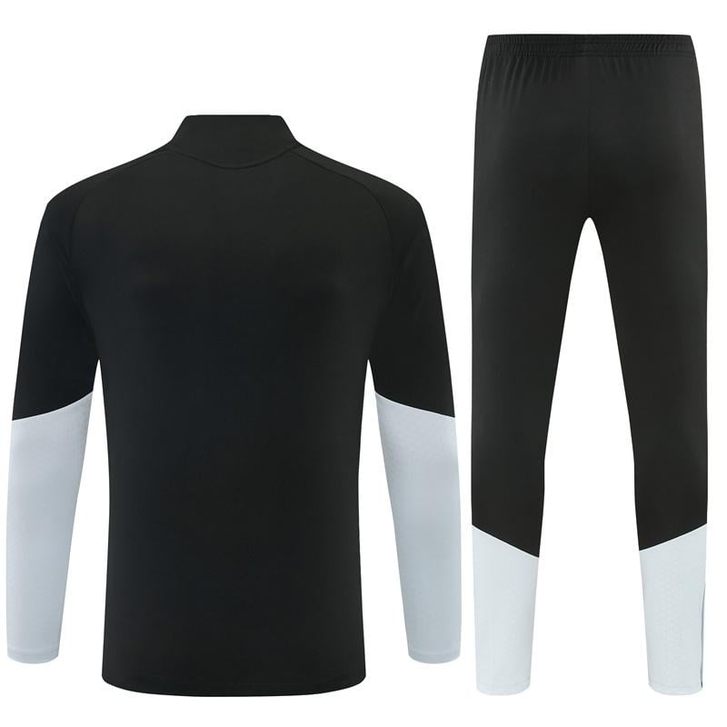 2026 Spain Black & White Half Zipper Jacket Tracksuit + Long Pants