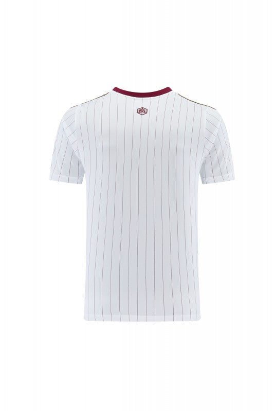 26/27 Arsenal White Pinstripe Short Sleeve+Soccer Shorts