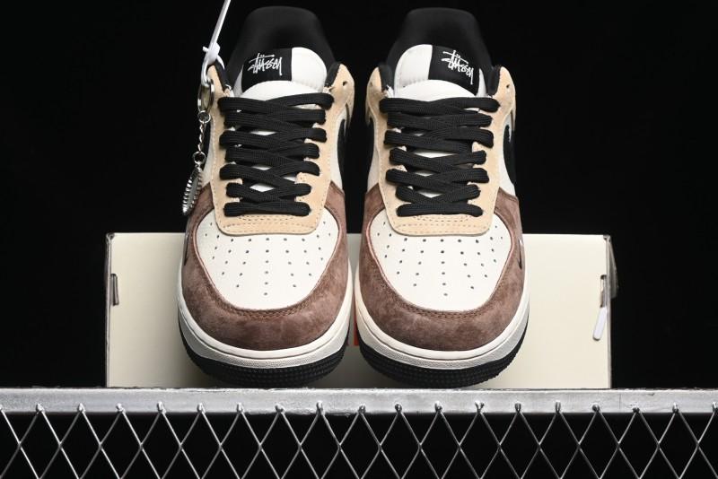 Nike Air Force 1 '07 Low The North Face x Stussy Collaboration - Black Brown Coffee Casual Sneakers - KK1988-018
