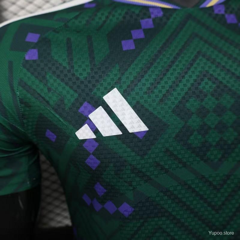 Player Version 2026 Saudi Arabia Home Green with Geometric Diamond Pattern Jersey