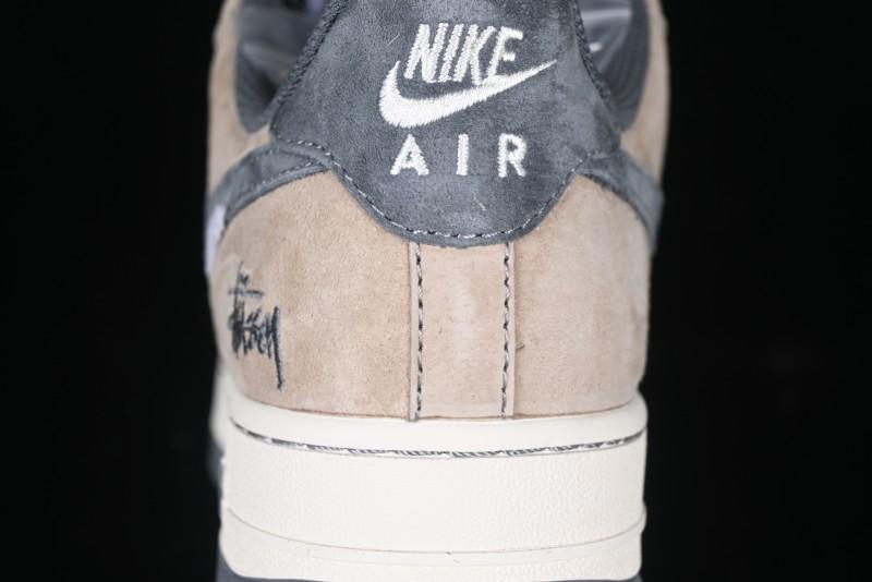 Nike Air Force 1 '07 Low Stussy Collaboration - Lambskin Brown Low-Top Casual Sneakers - XZ6188-888