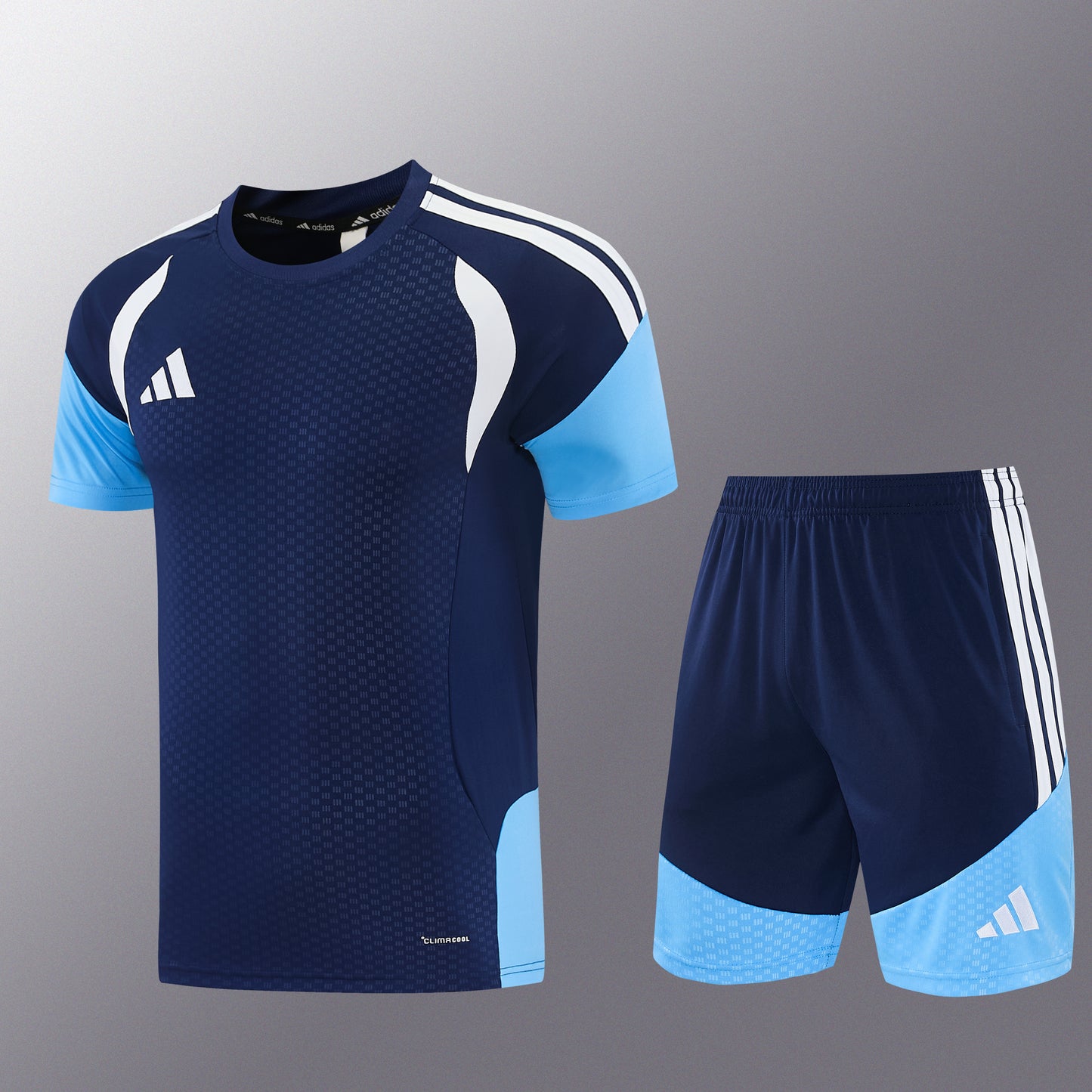 AD12 royal blue short-sleeved suit S-2XL
