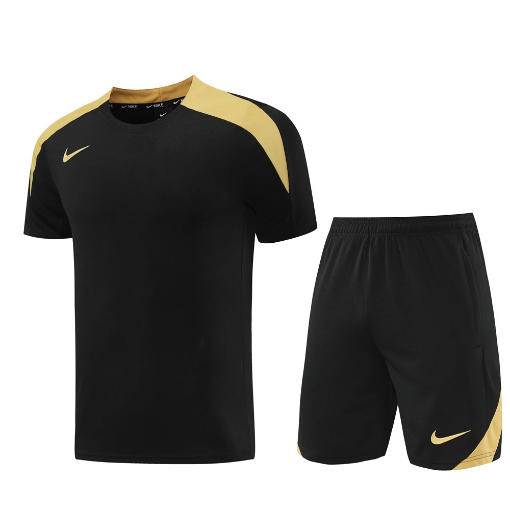 ND05 black gold shorts suit S-2XL