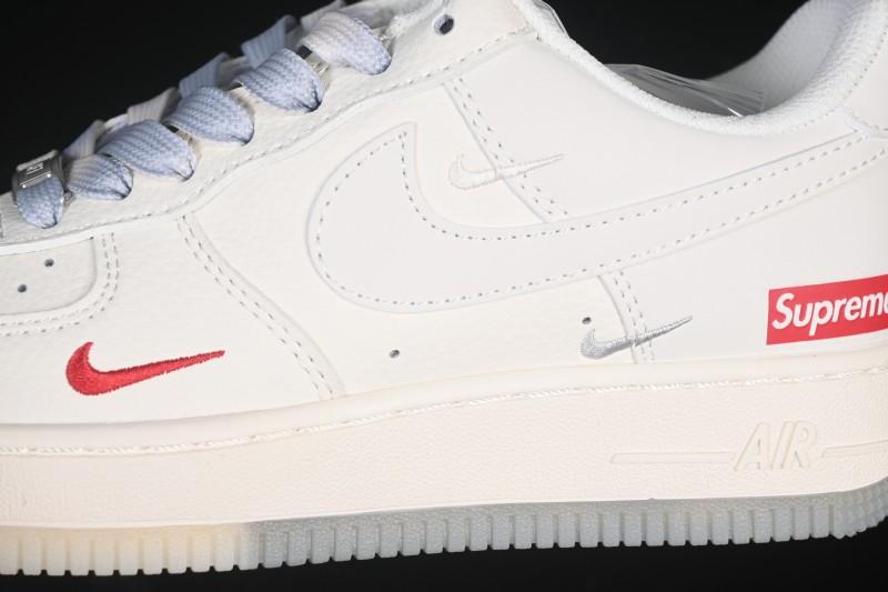 Nike Air Force 1 '07 Low Supreme Collaboration Beige Grey Crystal Sole Casual Sneakers - XX3168-178