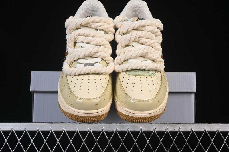 Nike Air Force 1 '07 Low Milk Coffee Bear Hand-Drawn Doodle Casual Sneakers - XL2321-666