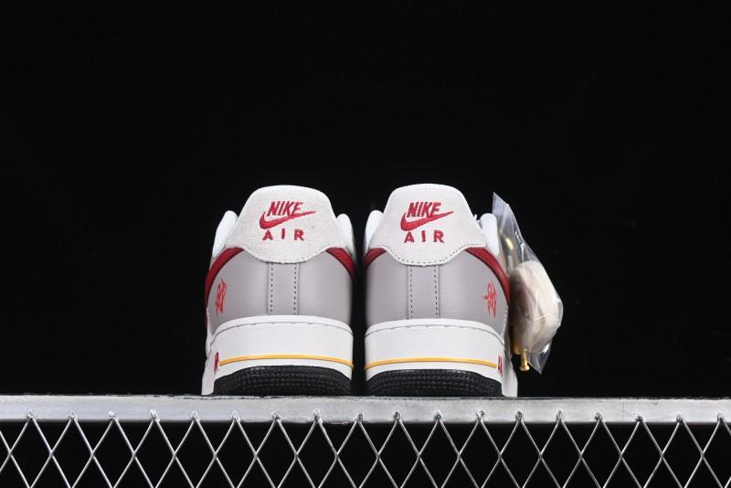 Nike Air Force 1 '07 Low Year of the Snake Limited Edition Beige Grey Red Swoosh Casual Sneakers - DM6688-029