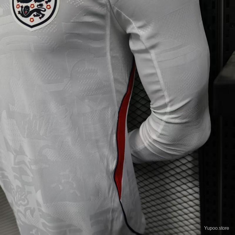 25/26 Player Version  England Home Long Sleeve Jersey