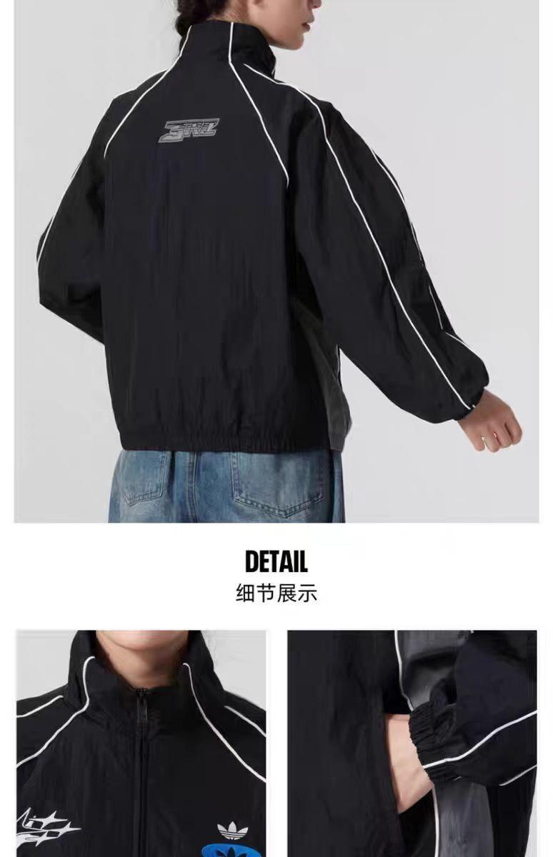2025 Adidas originals Grey Full Zipper Windbreaker