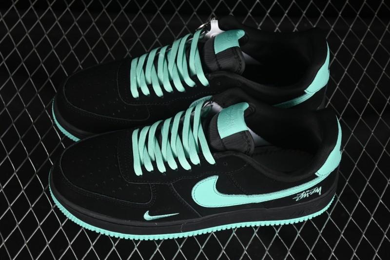 Nike Air Force 1 '07 Low Stussy Collaboration Tiffany Blue Casual Sneakers - DF0188-045