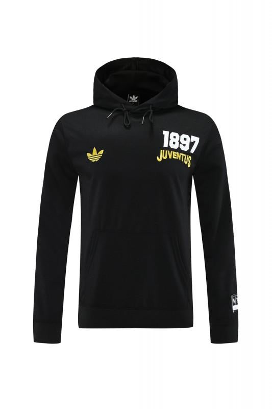25/26 Juventus Black Hoodie Full Zipper Jacket + Long Pants