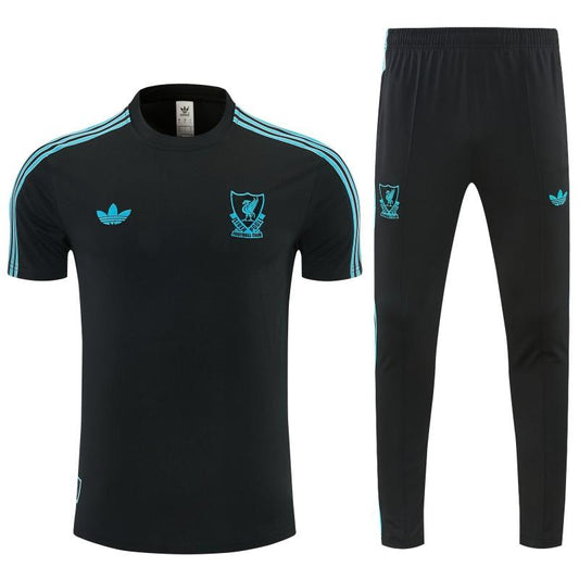 2026 Liverpool Black Short Sleeve Tracksuit + Long Pants