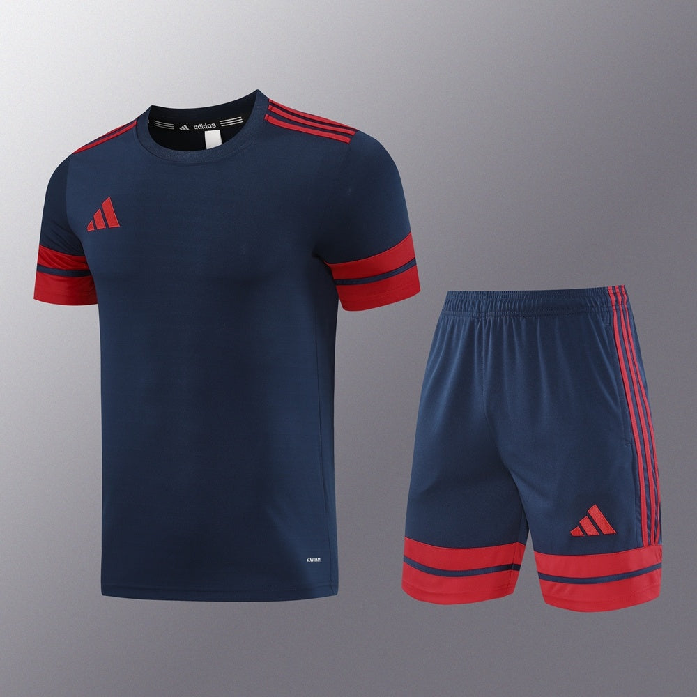 AD10 sapphire blue shorts suit S-2XL